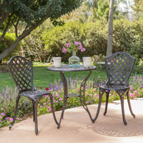 Cast aluminum best sale bistro chairs